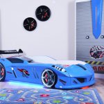 baby bed car blue