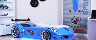 детская кровать машина синяя