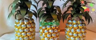 Мастер-класс по созданию ананаса из конфет и шампанского