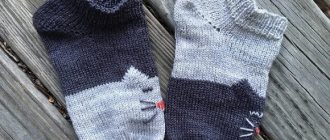 Socks with a cat pattern