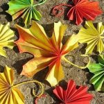 Autumn leaves made of paper
