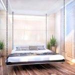 Подвесная кровать – необычное дизайнерское решение в интерьере спальни