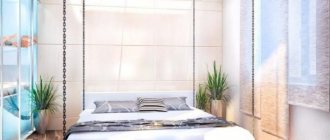 Подвесная кровать – необычное дизайнерское решение в интерьере спальни
