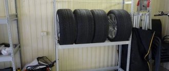 стеллаж для колес в гараж