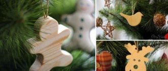 Decorate the Christmas tree with wooden toys